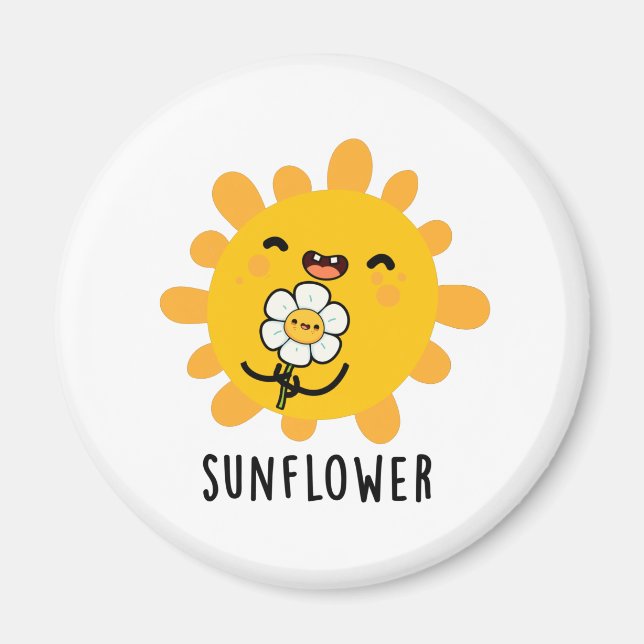 Sonnenblumensonne und Blume Pub Magnet (Vorne)