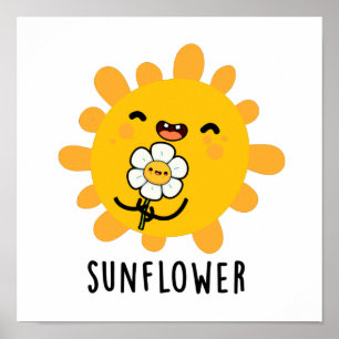 Sonnenblumensonne und Blume Pub Poster