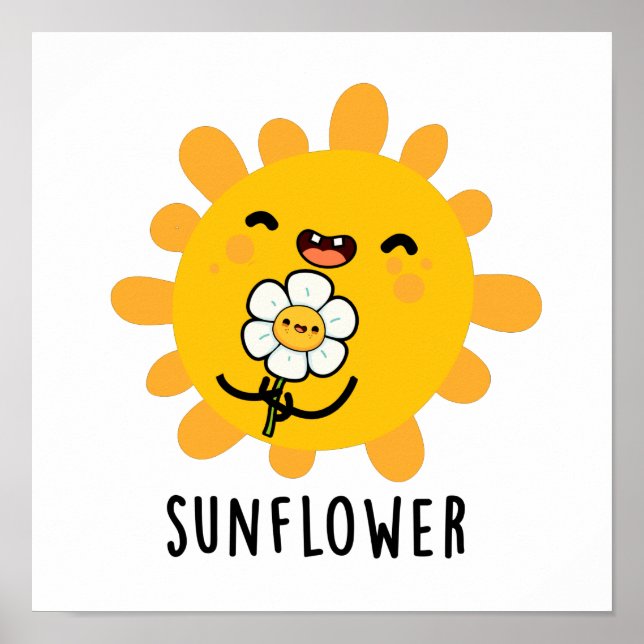 Sonnenblumensonne und Blume Pub Poster (Vorne)