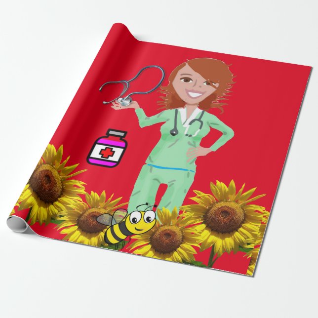 Sonnenblumenspülung Matte Wrapping Paper Geschenkpapier (Ungerollt)