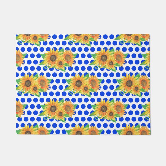 Sonnenblumenstickerei Fußmatte (Vorderseite)