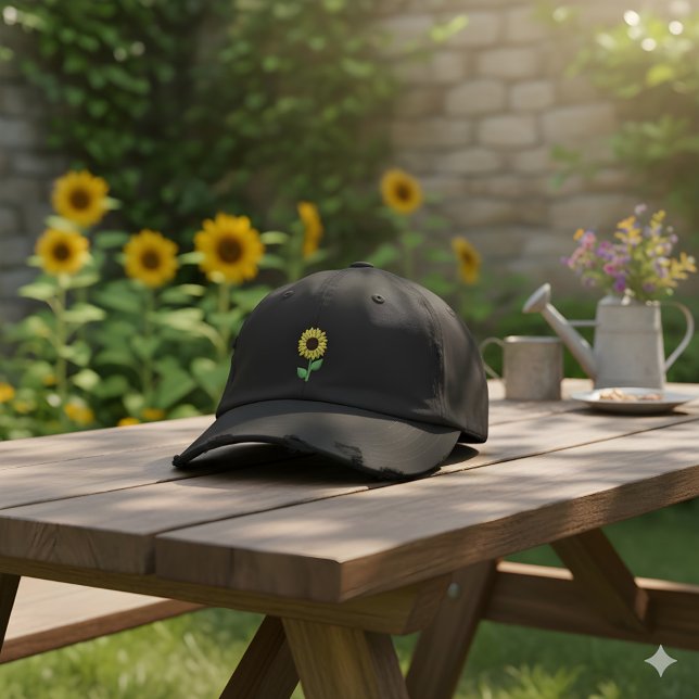 Sonnenblumenstickerhut | Einfache kleine Blume Des Bestickte Baseballkappe (Von Creator hochgeladen)