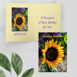 Sonnenblumenstrauß Botanische Blumen Beste Wünsche Karte