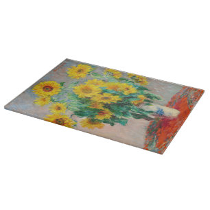 Sonnenblumenstrauß Claude Monet    Schneidebrett
