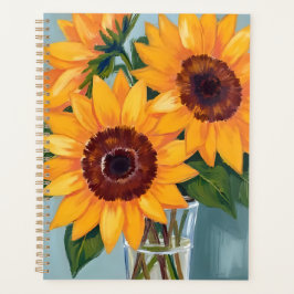 Sonnenblumenstrauß | Gelbe Aquarellblumen Planer
