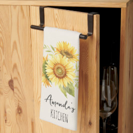 Sonnenblumenstrauß individuell anpassbarer Name Le Geschirrtuch