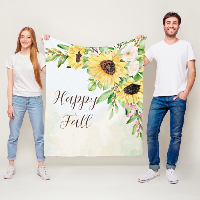 Sonnenblumenstrauß mit anpassbarem Text  Fleecedecke (Beispiel)