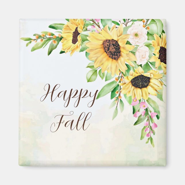 Sonnenblumenstrauß mit anpassbarem Text  Magnet (Vorne)