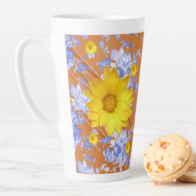 Sonnenblumenstreifen Latte Tasse (Beispiel)