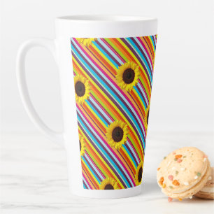 Sonnenblumenstreifen Latte Tasse