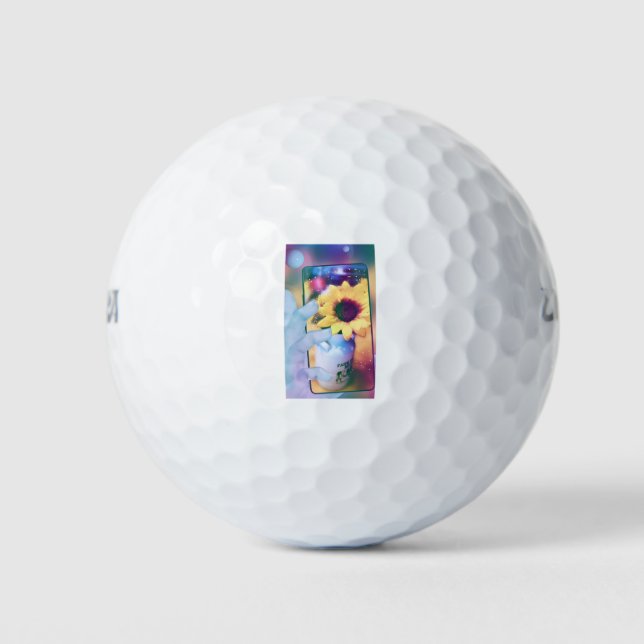 Sonnenblumentelefon Golfball (Vorderseite)