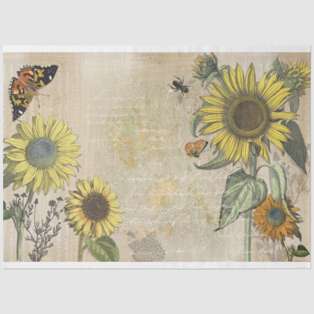Sonnenblumenträume Dekoupage Tissue Paper Seidenpapier (Vorderseite)