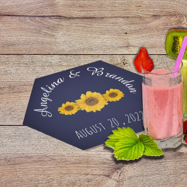 Sonnenblumentrio für Hochzeiten kann kühler Untersetzer (Von Creator hochgeladen)