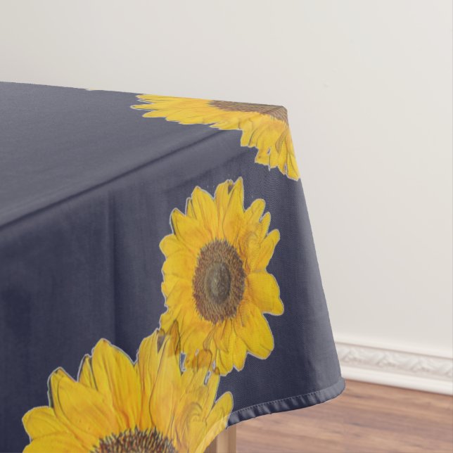 Sonnenblumentrio in dunkelblau tischdecke (Beispiel)