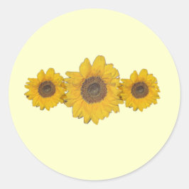 Sonnenblumentrio Runder Aufkleber