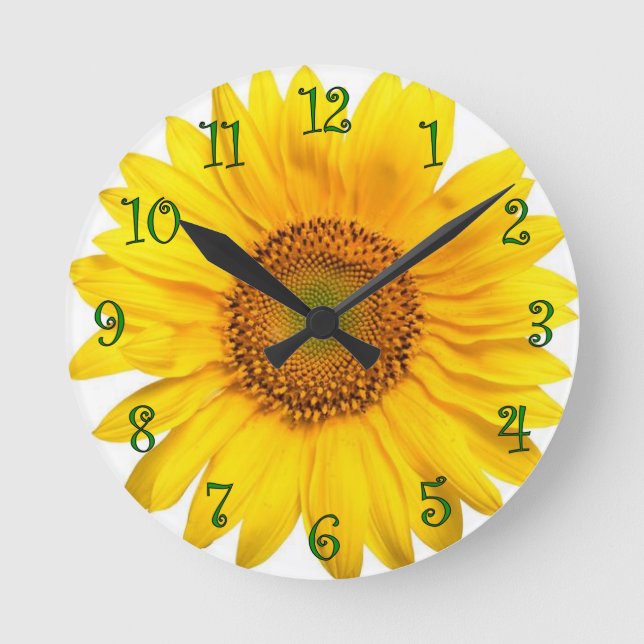 Sonnenblumenuhr Runde Wanduhr (Vorderseite)