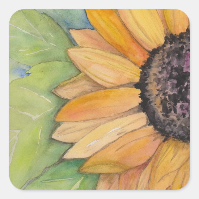 Sonnenblumenwasser Quadratischer Aufkleber (Vorderseite)
