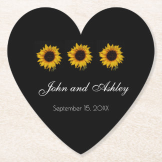 Sonnenblumenwassertropfen Hochzeit Untersetzer