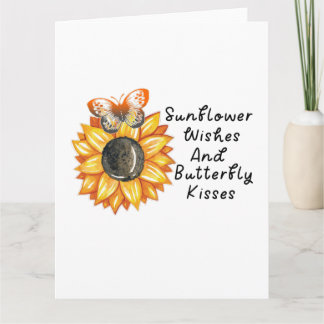 Sonnenblumenwünsche und Schmetterlingsküsse, Sonne Karte