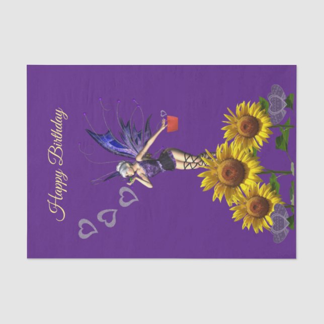 Sonnenblumenzapier Seidenpapier (Vorderseite)
