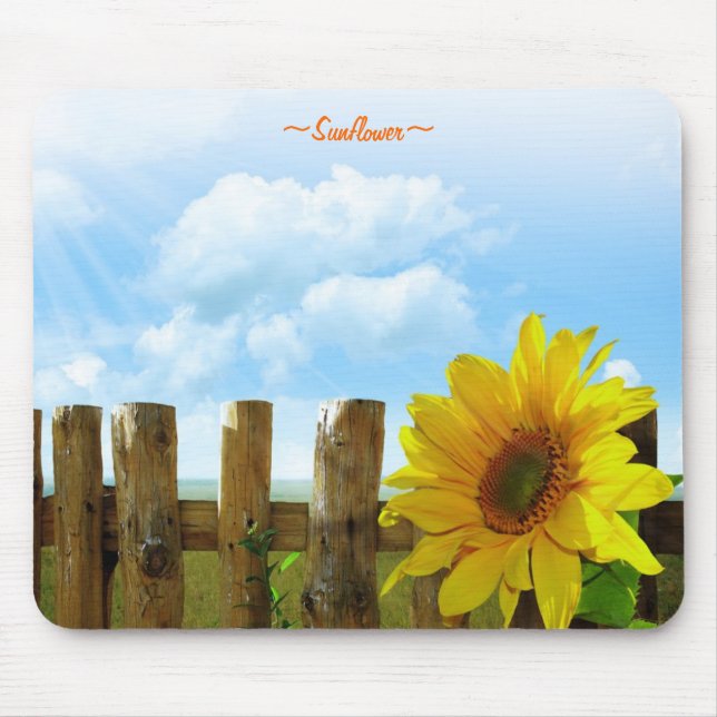 Sonnenblumenzaun Mousepad (Vorne)