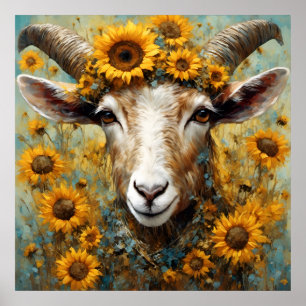 Sonnenblumenziege Poster