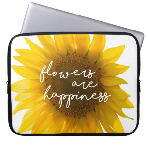 Sonnenblumenziffer "Blume sind glücklich" Laptopschutzhülle