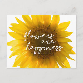 Sonnenblumenziffer "Blume sind glücklich" Postkarte