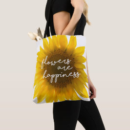 Sonnenblumenziffer "Blume sind glücklich" Tasche