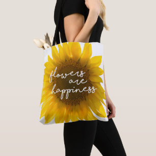 Sonnenblumenziffer "Blume sind glücklich" Tasche