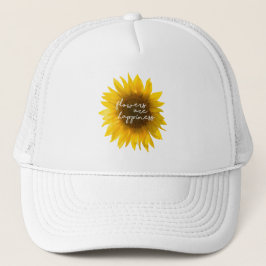 Sonnenblumenziffer "Blume sind glücklich" Truckerkappe