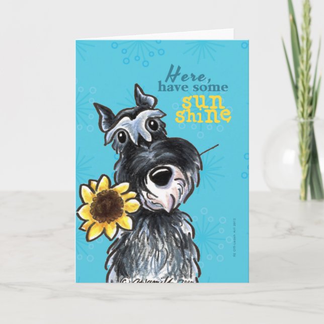 SonnenblumeSchnauzer jubeln oben zu Karte (Vorderseite)