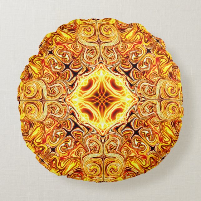 Sonnenbrand Rundes Kissen (Vorderseite)