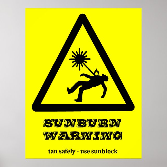 Sonnenbrand-Warnposter Poster (Vorne)