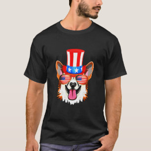 Sonnenbrille 4. Juli Hund Welpe USA T-Shirt