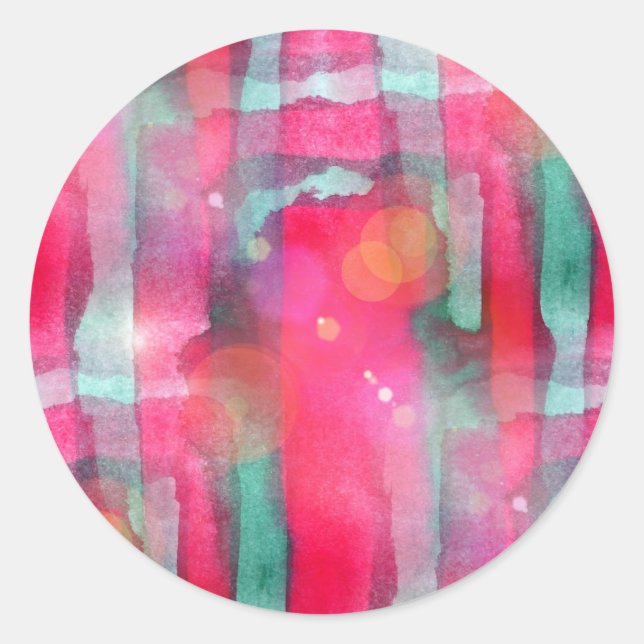 Sonnenbrille abstrakt gestrichen Aquarell Runder Aufkleber (Vorderseite)