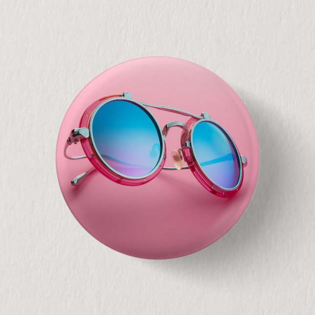 Sonnenbrille-Abzeichen, Knopf, Stift, rosa cool Button (Vorderseite)