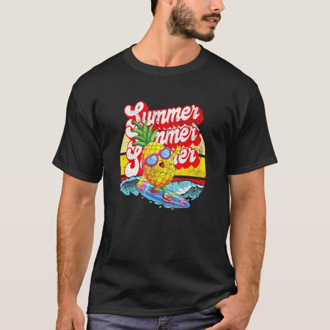 Sonnenbrille Ananas Sommerlicher Sonnenuntergang S T-Shirt (Vorderseite)