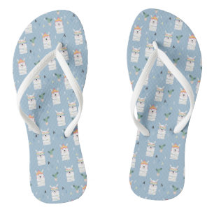 Sonnenbrille aus Regenbogen Llama Pattern Flip Flops