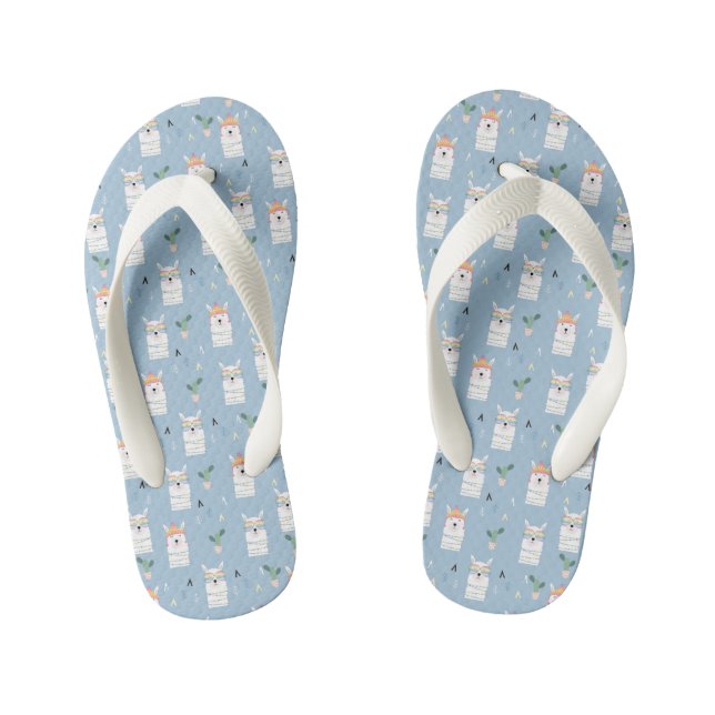 Sonnenbrille aus Regenbogen Llama Pattern Kinderbadesandalen (Fußbett)