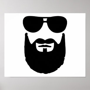 Sonnenbrille aus Vollbart Poster