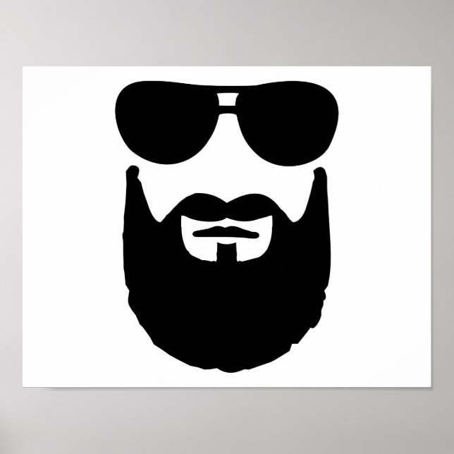 Sonnenbrille aus Vollbart Poster (Vorne)