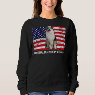 Sonnenbrille Australian Shepherd Mama Flag America Sweatshirt