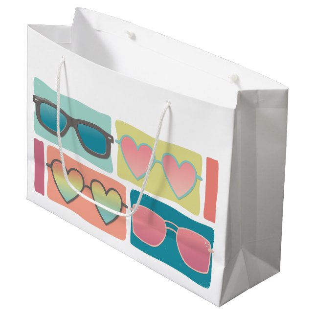 Sonnenbrille Blocks Große Geschenktüte (Vorderseite Schrägansicht)