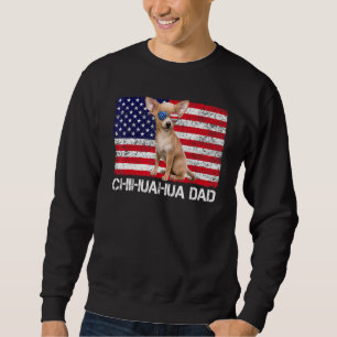 Sonnenbrille Chihuahua Vater Flag American Usa Dog Sweatshirt