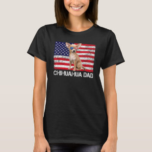 Sonnenbrille Chihuahua Vater Flag American Usa Dog T-Shirt