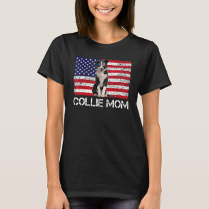 Sonnenbrille Collie Mama Flag American Usa Dog T-Shirt