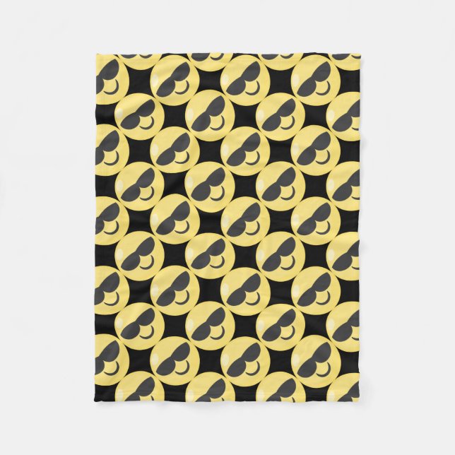 Sonnenbrille Emoji Fleecedecke (Vorderseite)