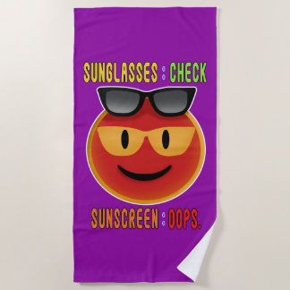 Sonnenbrille Emoji Mishap Strandtuch