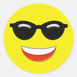 Sonnenbrille Emoji Runder Aufkleber